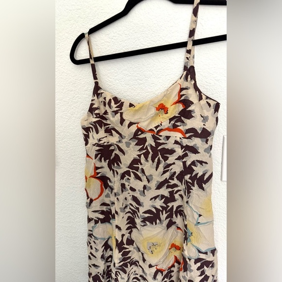 Anthropologie HD Paris Fern Flower Silk Slip Tank Dress Y2K Boho Hippie - Picture 7 of 8
